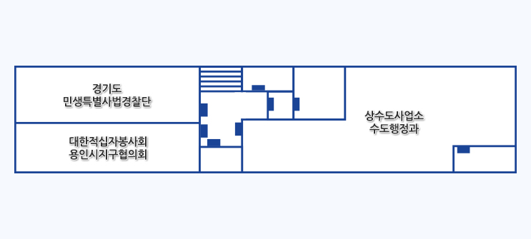 제1별관 2층 상하수행정과 안내도입니다.