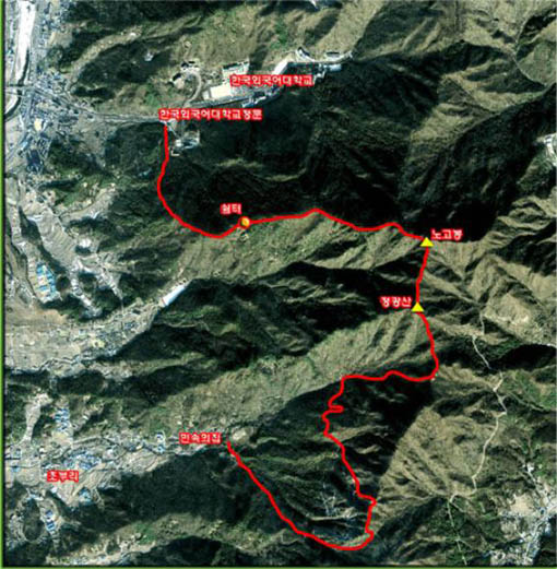 노고봉 등산로 노선로 사진