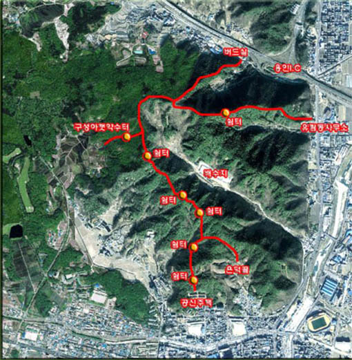 돌봉산 등산로 노선로 사진