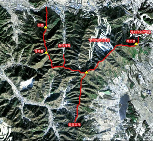 곱든고개 등산로 노선로 사진