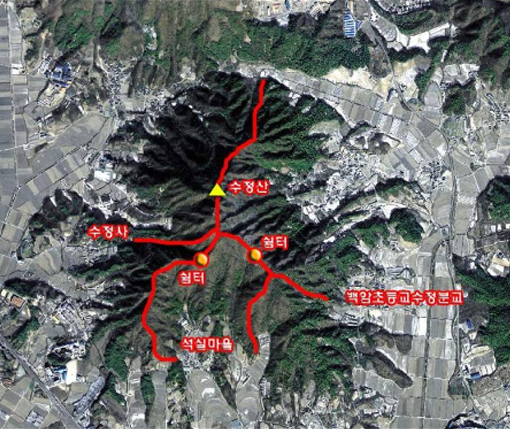 수정산 등산로 노선로 사진