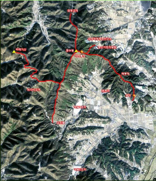 문수봉 등산로 노선로 사진