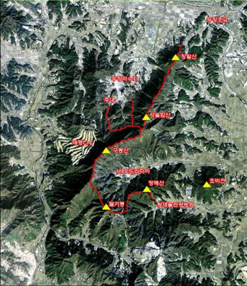 구봉산 등산로 노선로 사진