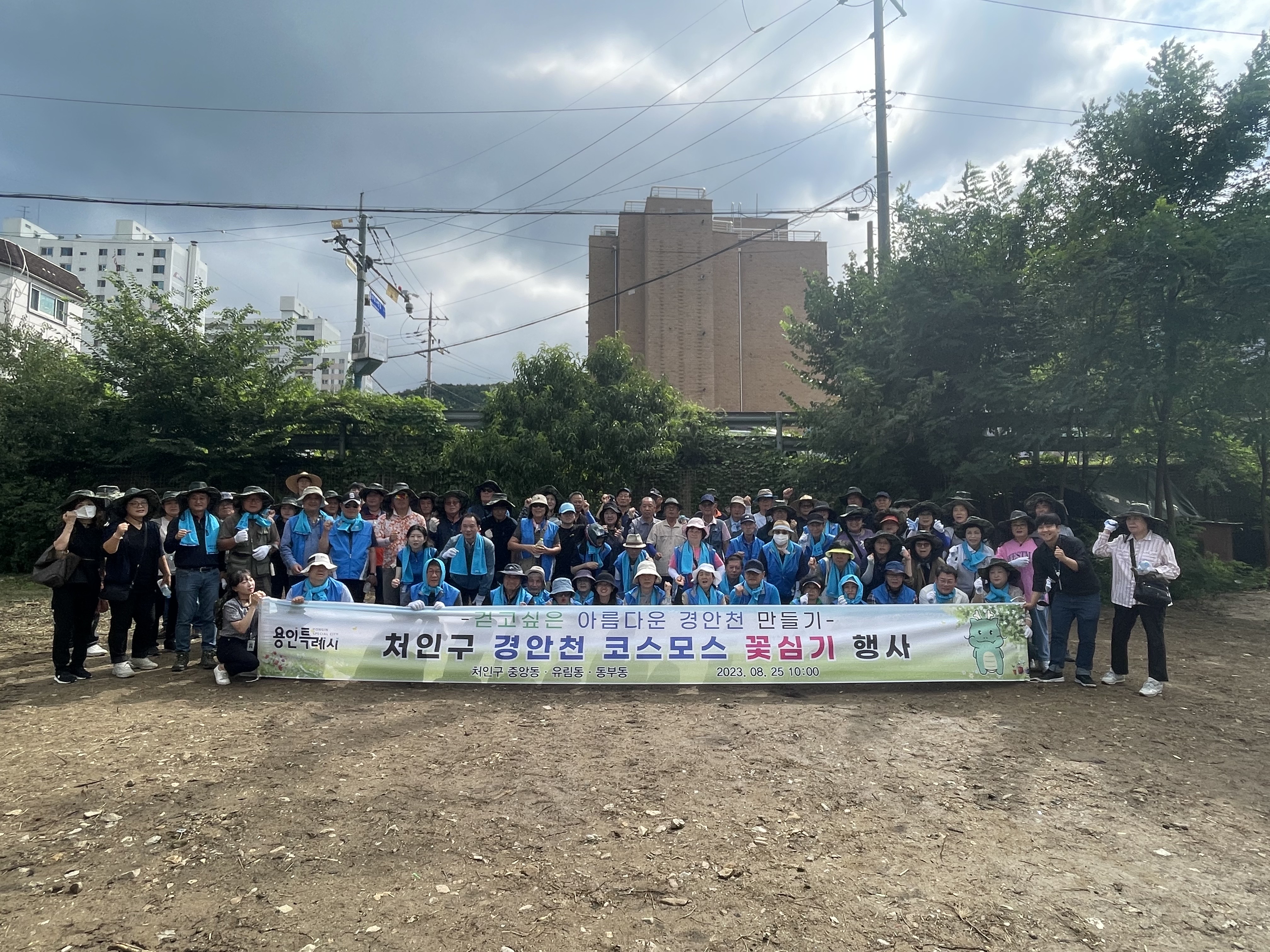 용인특례시 처인구, 경안천 코스모스 꽃심기 행사 개최